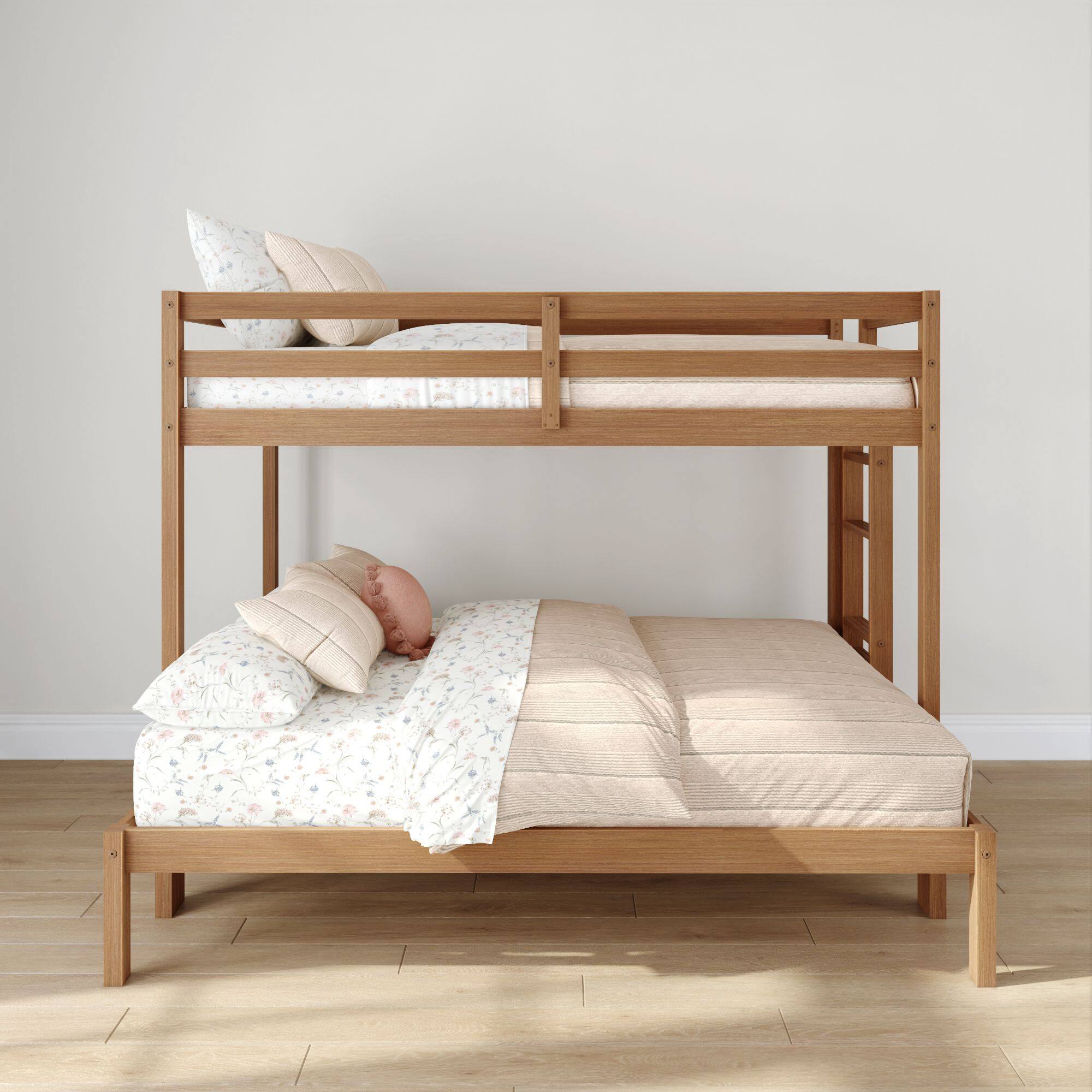 Alt View 1. Grain & Grove - Bear Plywood Twin/Full Bunk, Embossed Pecan - Pecan.