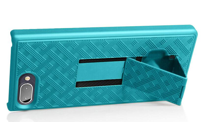 Alt View 3. Nakedcellphone - Slim Case for Blackberry Key2 LE (with Kickstand) - Teal.