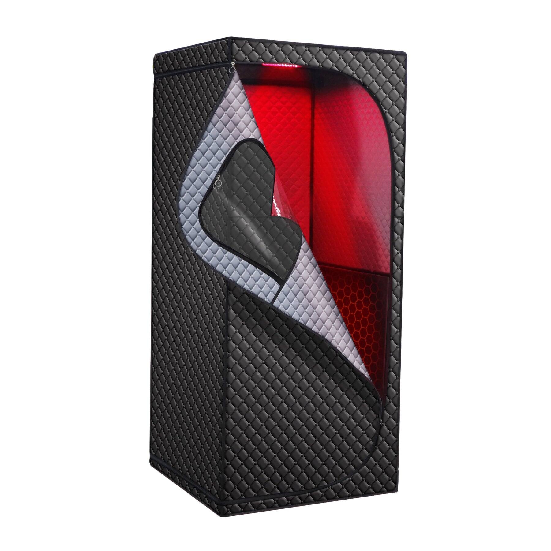 Alt View 1. EZLIFE - Infrared Sauna Tent with Red Light | EZLIFE - Black.