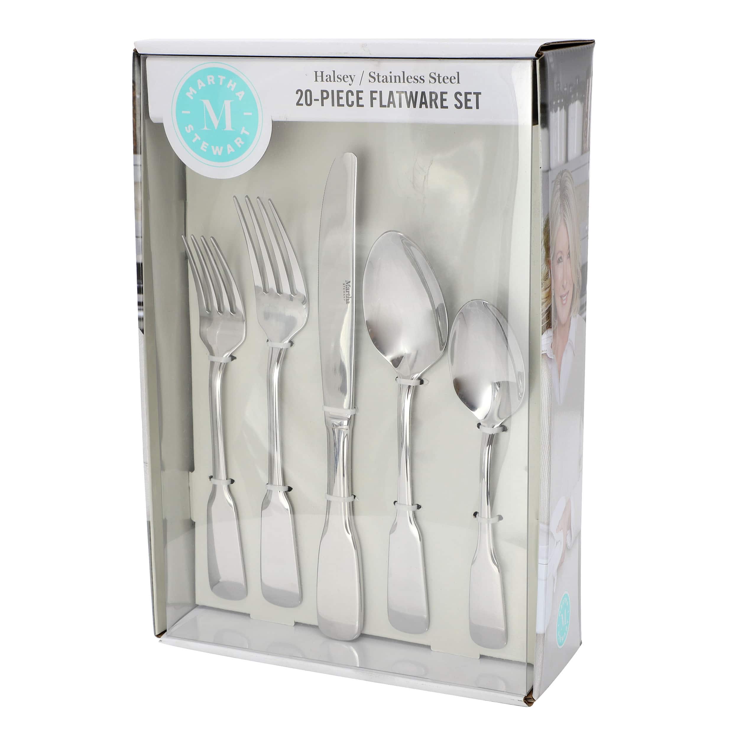 Martha Stewart - Halsey 20 Piece Stainless Steel Flatware Set - Silver