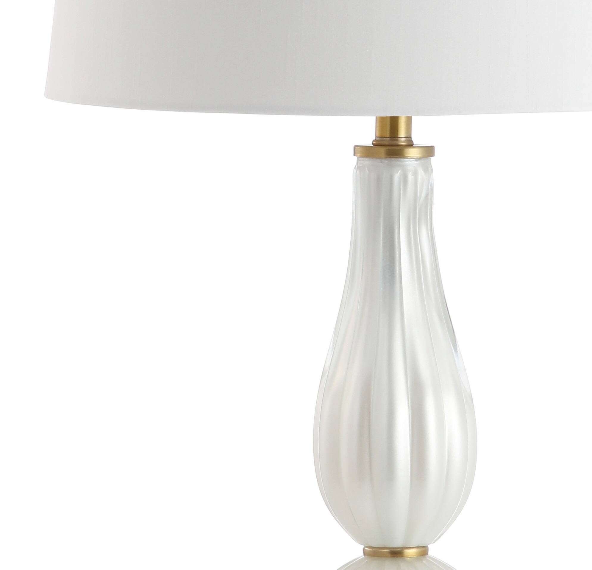 Alt View 4. Jonathan Y - Maddie 28" Glass/Metal LED Table Lamp, White Pearl - White Pearl.