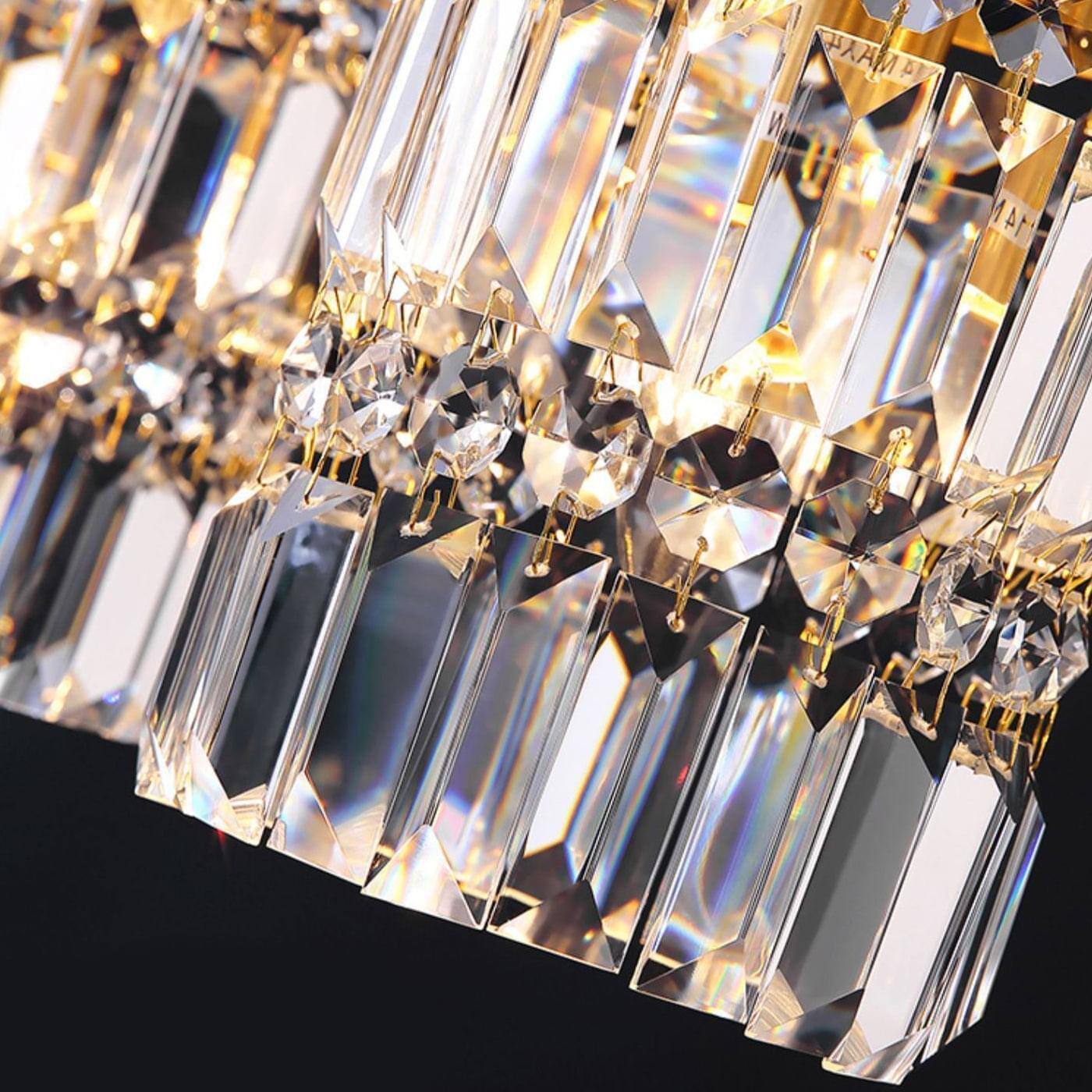 Alt View 2. Siljoy - 1- Light Gold Crystal Linear Pendant Light - Gold.