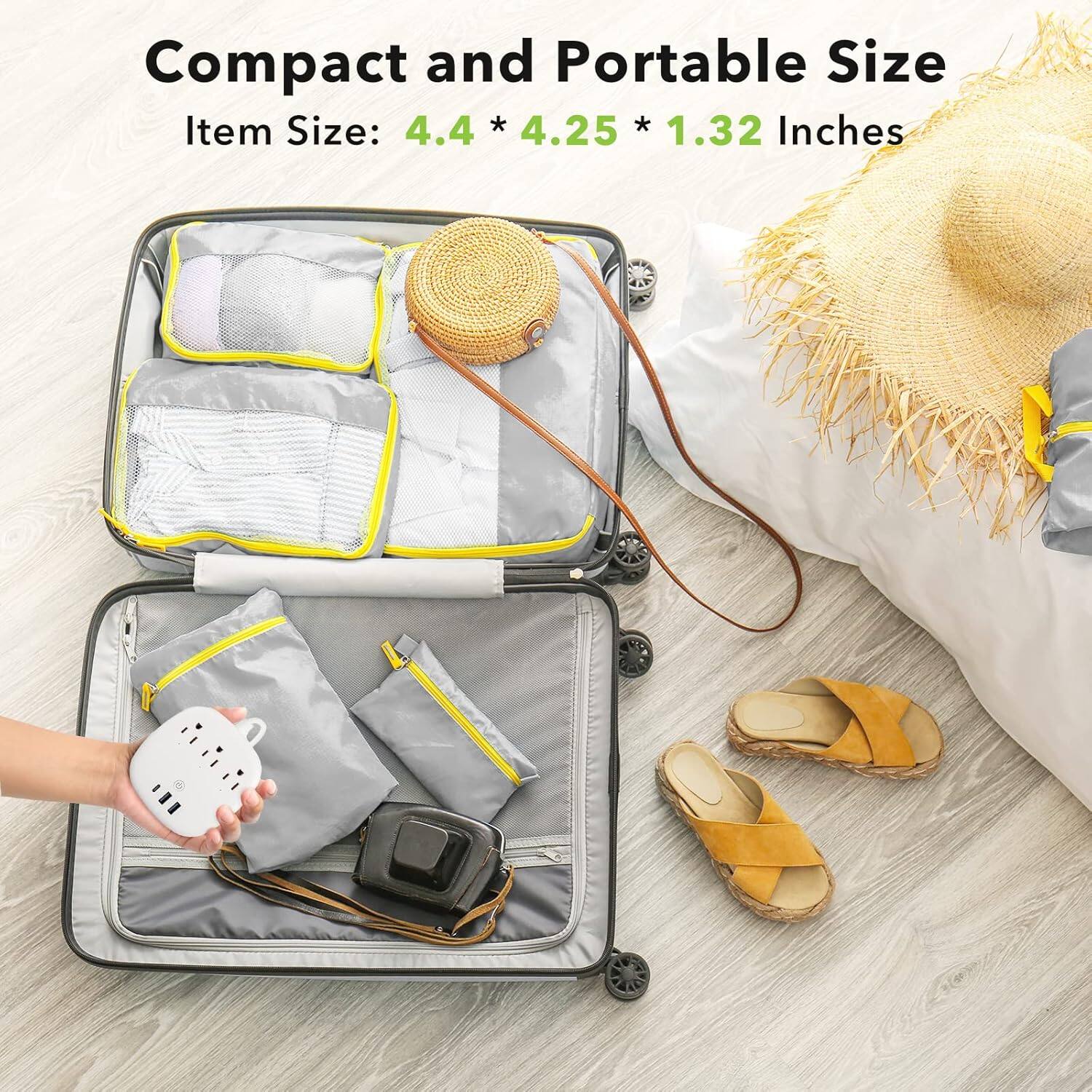 Compact and Portable Size  
Item Size: 4.4 * 4.25 * 1.32 Inches