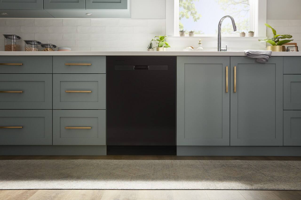 Alt View 2. Whirlpool - Whirlpool - Quiet Dishwasher with Boost Cycle and Pocket Handle - Black - Black.