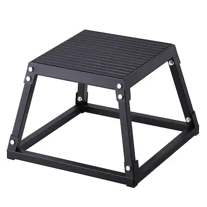 Front. VEVOR - Plyometric Jump Box, 12 Inch Plyo Box, Steel Plyometric Platform and Jumping Agility Box,Anti-Slip Fitness Step Up Box - Black.
