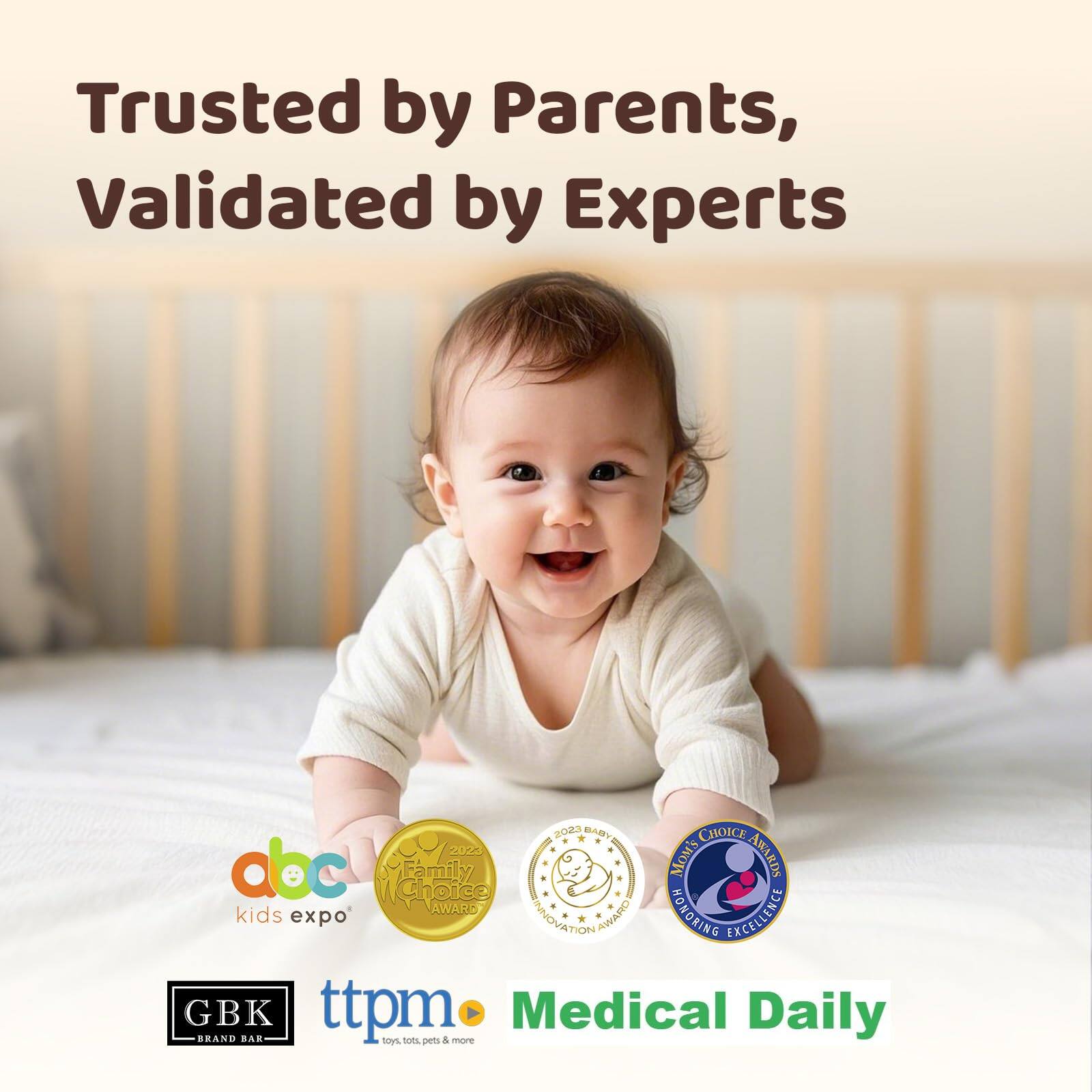 Trusted by Parents, Validated by Experts

223 BAY CHOICE AWARDS  
abc Family MOy Choice AWARD  
kids expo INNOVATION AWARD  
SNIBONON EXCELLENCE  
GBK  
ttpm  
Medical Daily  

BRAND BAR  
toys, tots, pets & more