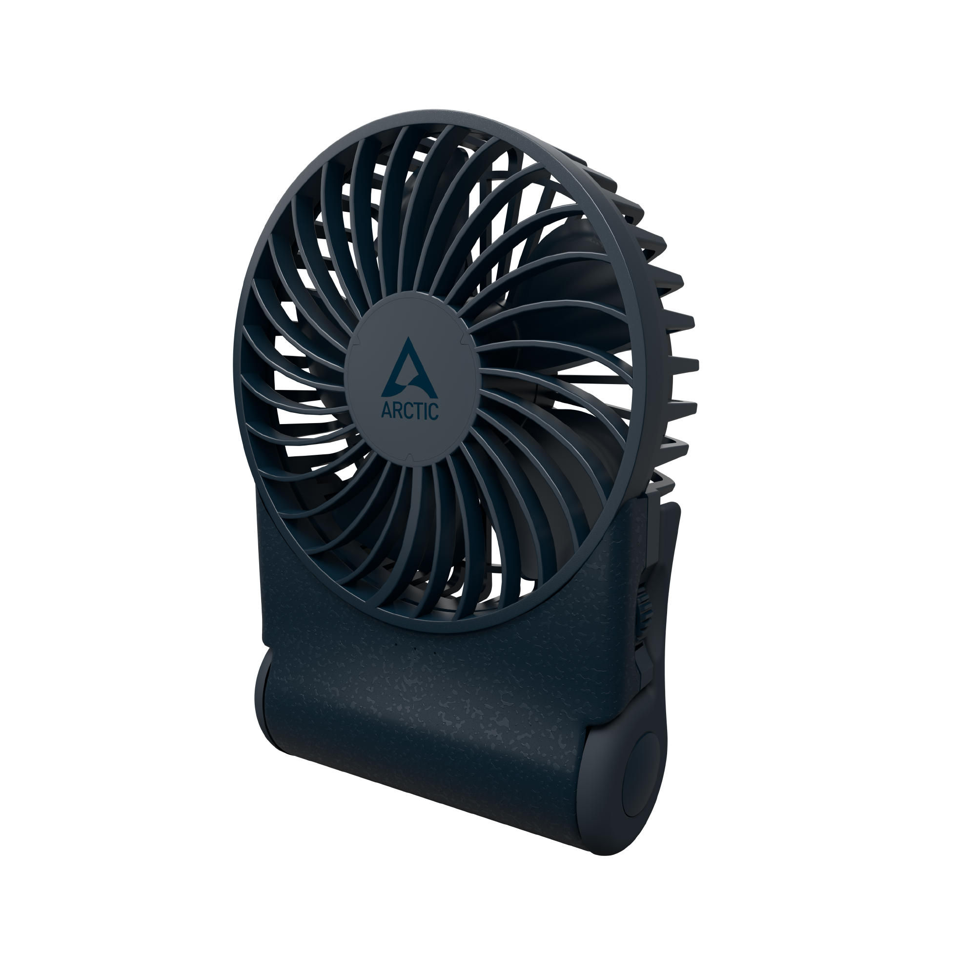 Arctic - Summair Rechargeable Handheld Fan w/ Stand, infinite speed, 4-77h Running Time - Blue