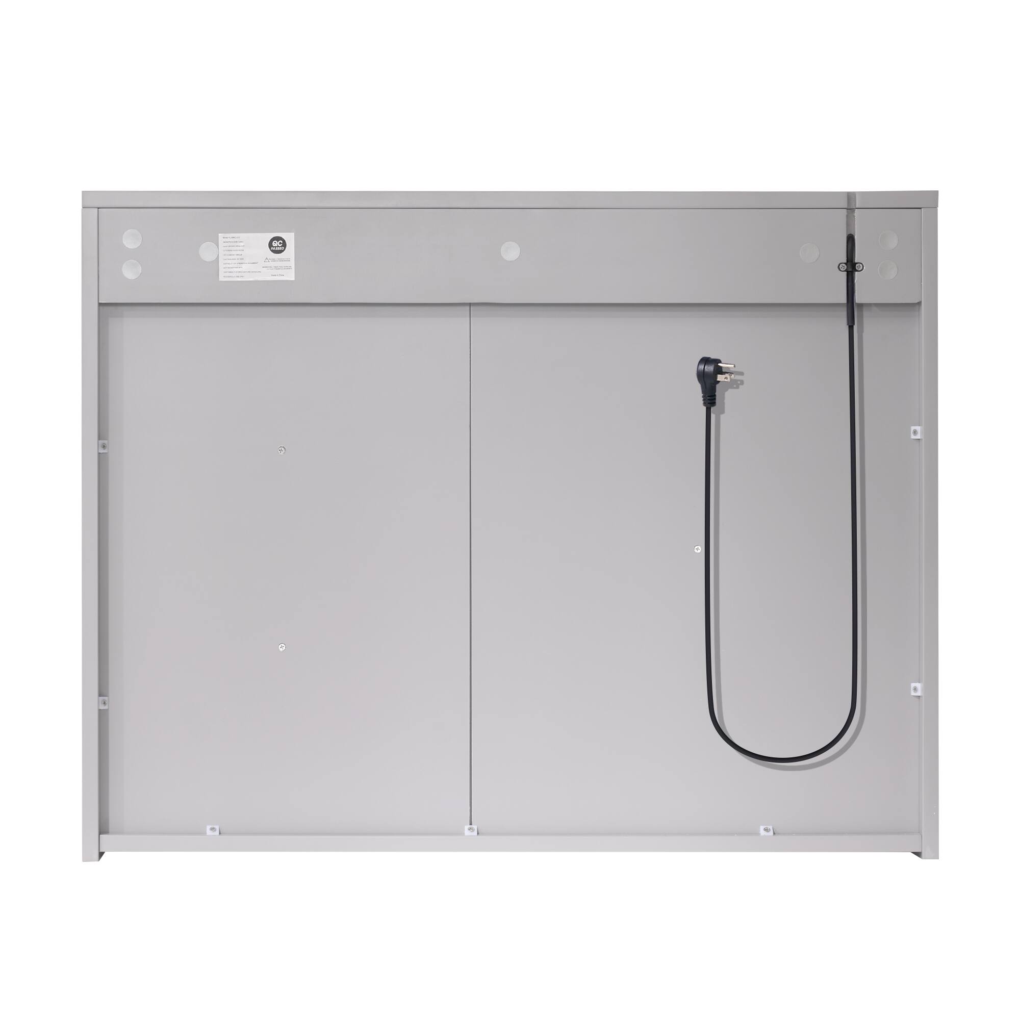 Alt View 10. WELLFOR - 36 in. W x 28 in. H Rectangular Dimmable Anti-fog LED Wood Surface Mount Medicine Cabinet with Mirror - Gray.