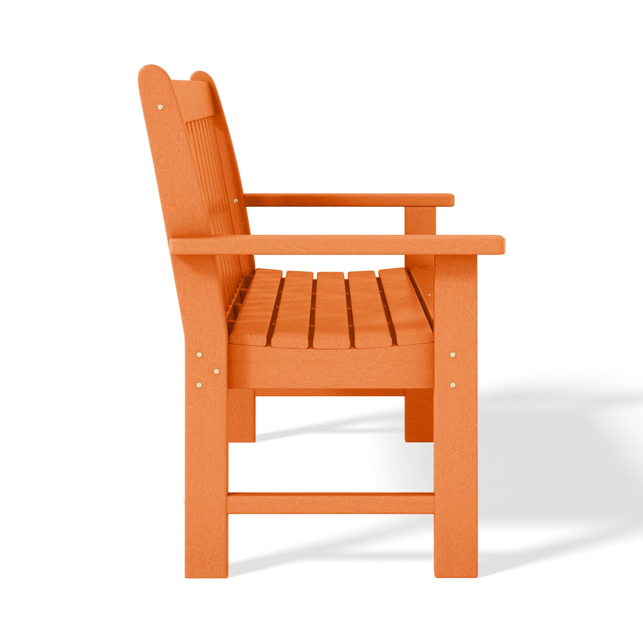 Alt View 1. WestinTrends - WestinTrends Malibu Outdoor 2-Person All-Weather HDPE Front Porch Garden Bench - Orange.