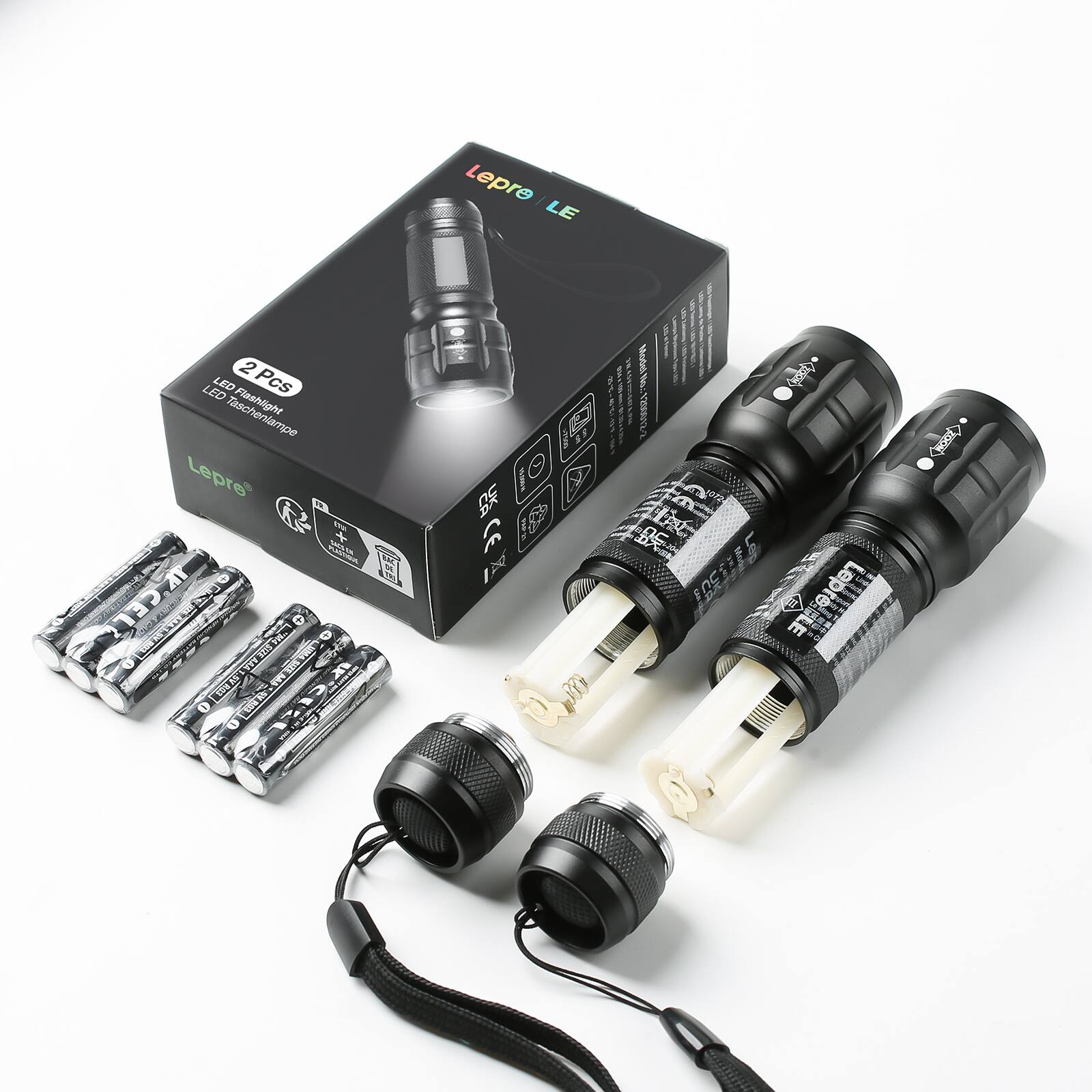 Lepre LE LED Flashlight  
2 Pcs  
LED Taschenlampe  
Lepre