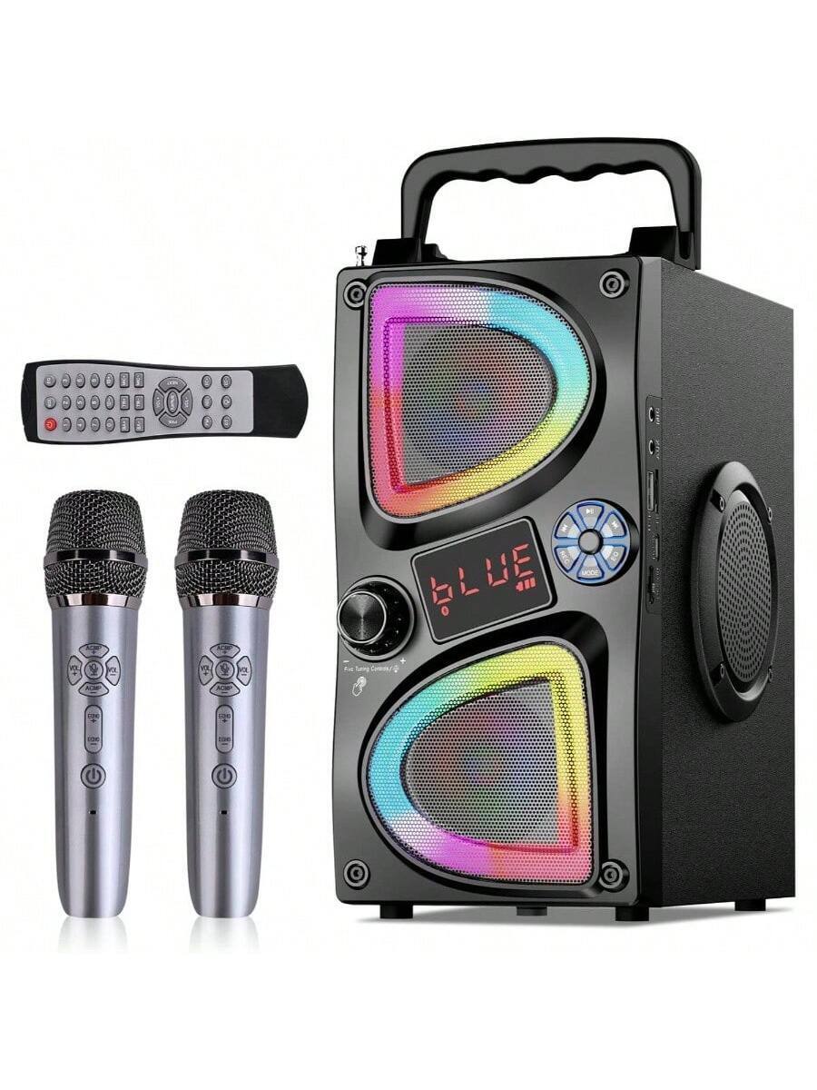 Stamp n Camp - Professional Grade Professional Microphone Speaker with Lights, Stereo, Wireless - Red - For Outdoor - MIC2-0