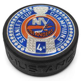 Mustang Drinkware - New York Islanders 4-Time Stanley Cup Champions 3'' Dynasty Trimflexx Puck - Multicolor