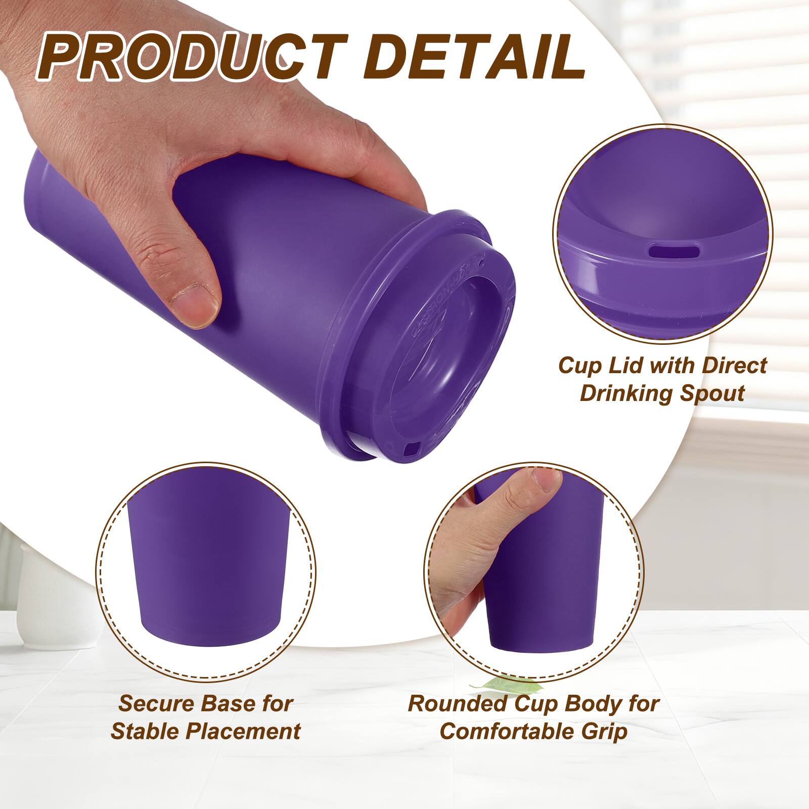 PRODUCT DETAIL

- Cup Lid with Direct Drinking Spout
- Secure Base for Stable Placement
- Rounded Cup Body for Comfortable Grip