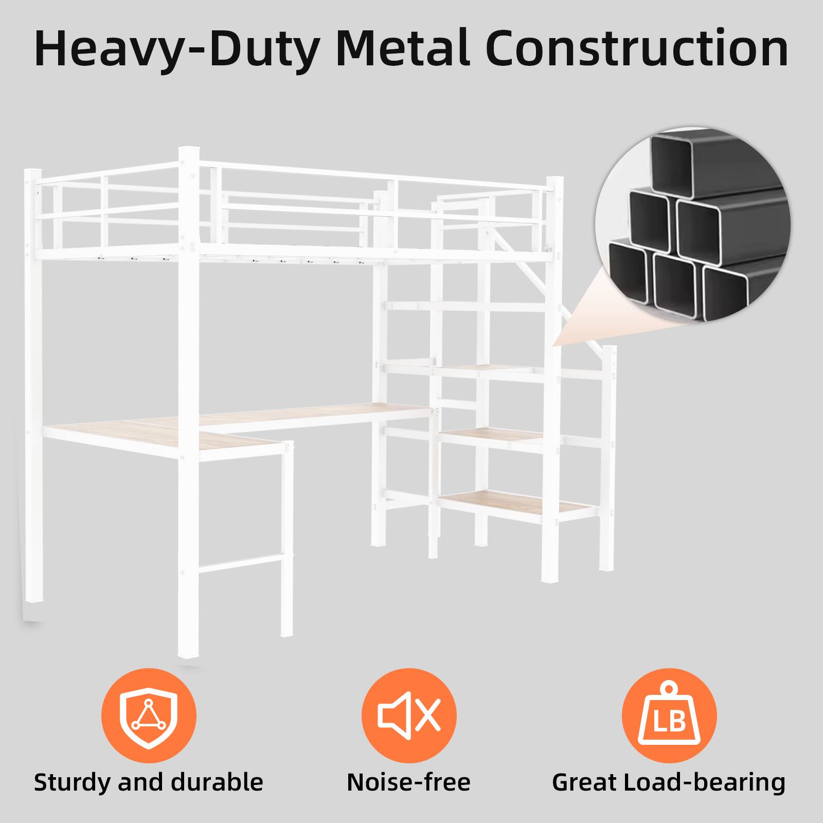 Heavy-Duty Metal Construction  
Sturdy and durable  
Noise-free  
Great Load-bearing