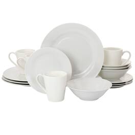 Gibson - Home 16 Piece Bedford Lane Fine Ceramic Dinnerware Set in Off White - Off-White