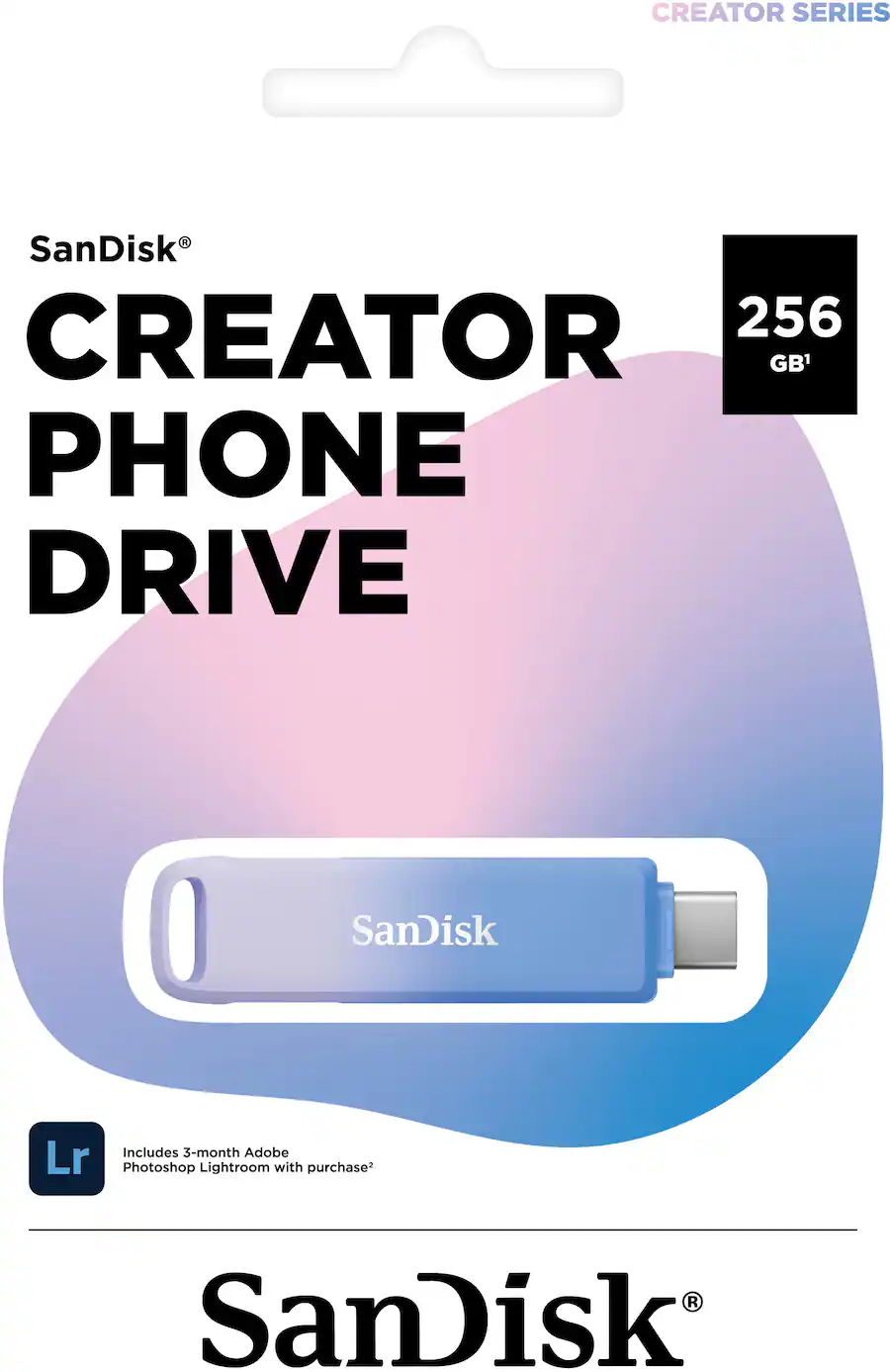 SanDisk Creator Phone Drive 256GB USB Type C and Lightning connectors ...