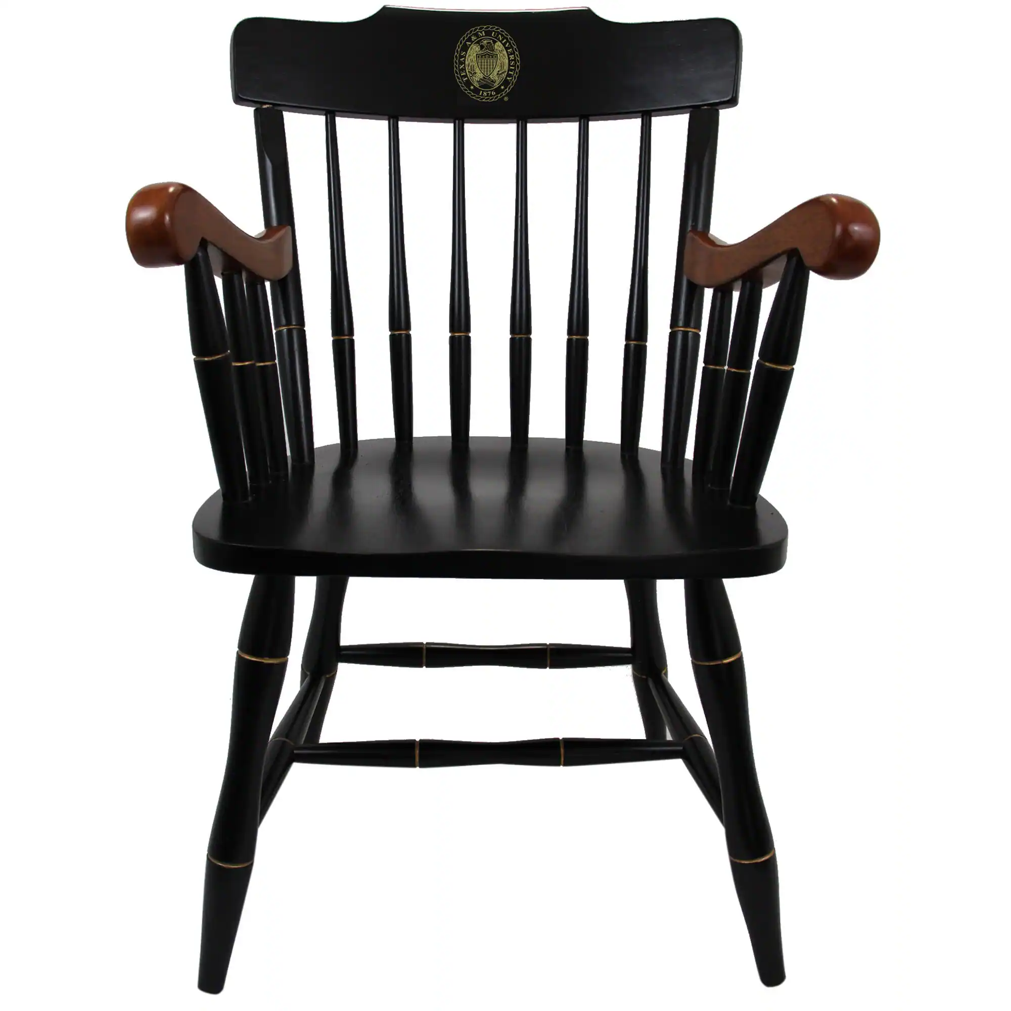 Jardine - Texas A&M Aggies Captain's Chair with Cherry Arms - Black