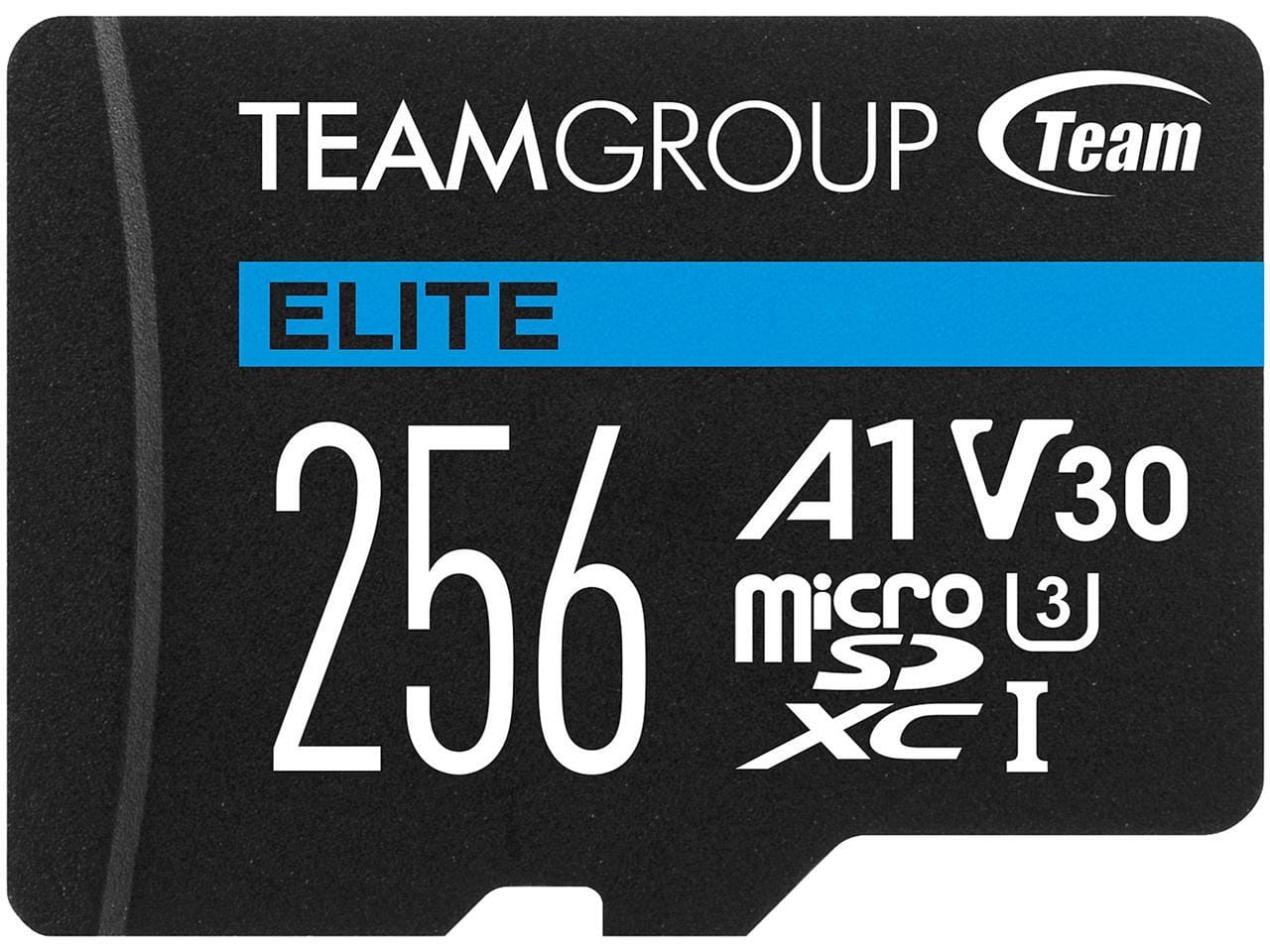 Team Group - 256GB Elite microSDXC U3 V30 A1 4K UHD Card with Adapter, 100MB/s (TEAUSDX256GIV30A103)