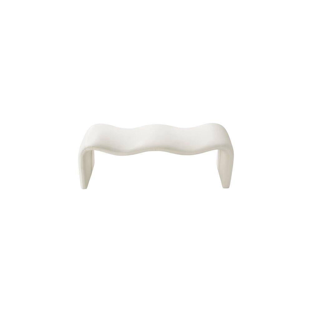 Alt View 4. Meridian Furniture - Willow Cream Vegan Leather Bench - Beige.