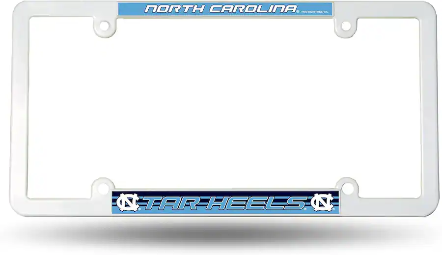 Rico Industries North Carolina UNC Tar Heels White Plastic License ...