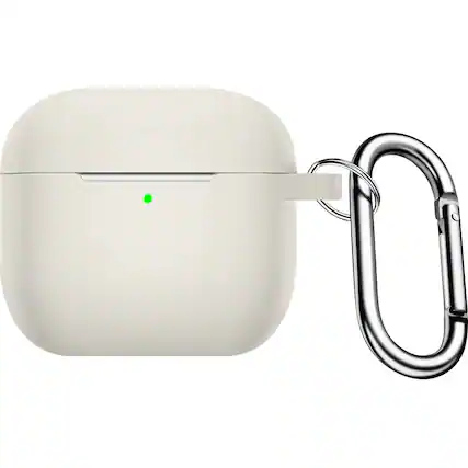 Front. SaharaCase - Silicone Case for Apple AirPods 3 (3rd Generation 2021) - Glow White.
