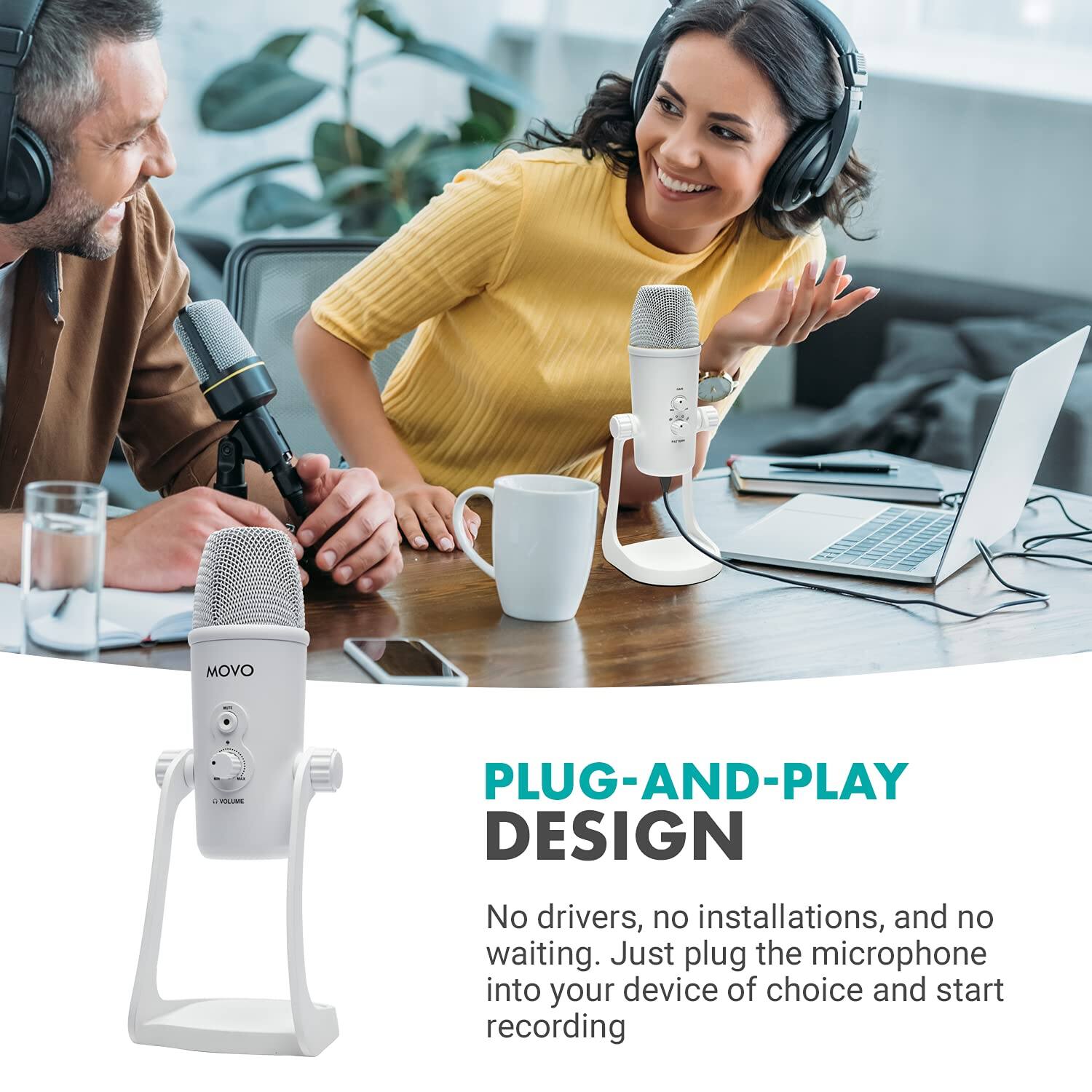 **PLUG-AND-PLAY DESIGN**

No drivers, no installations, and no waiting. Just plug the microphone into your device of choice and start recording.