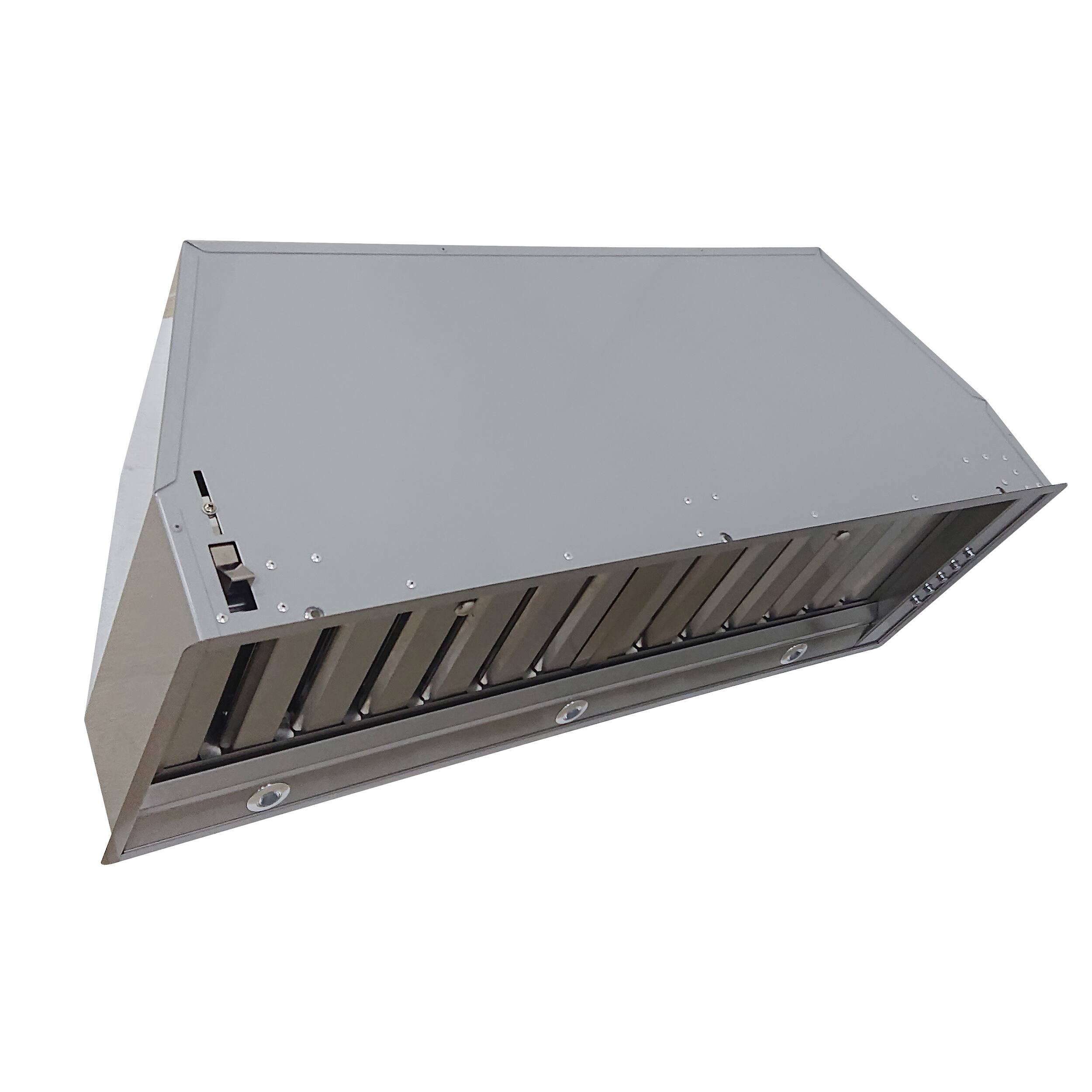 Angle. Forno Appliances - Frassanito 36" Recessed Range Hood - Stainless steel.