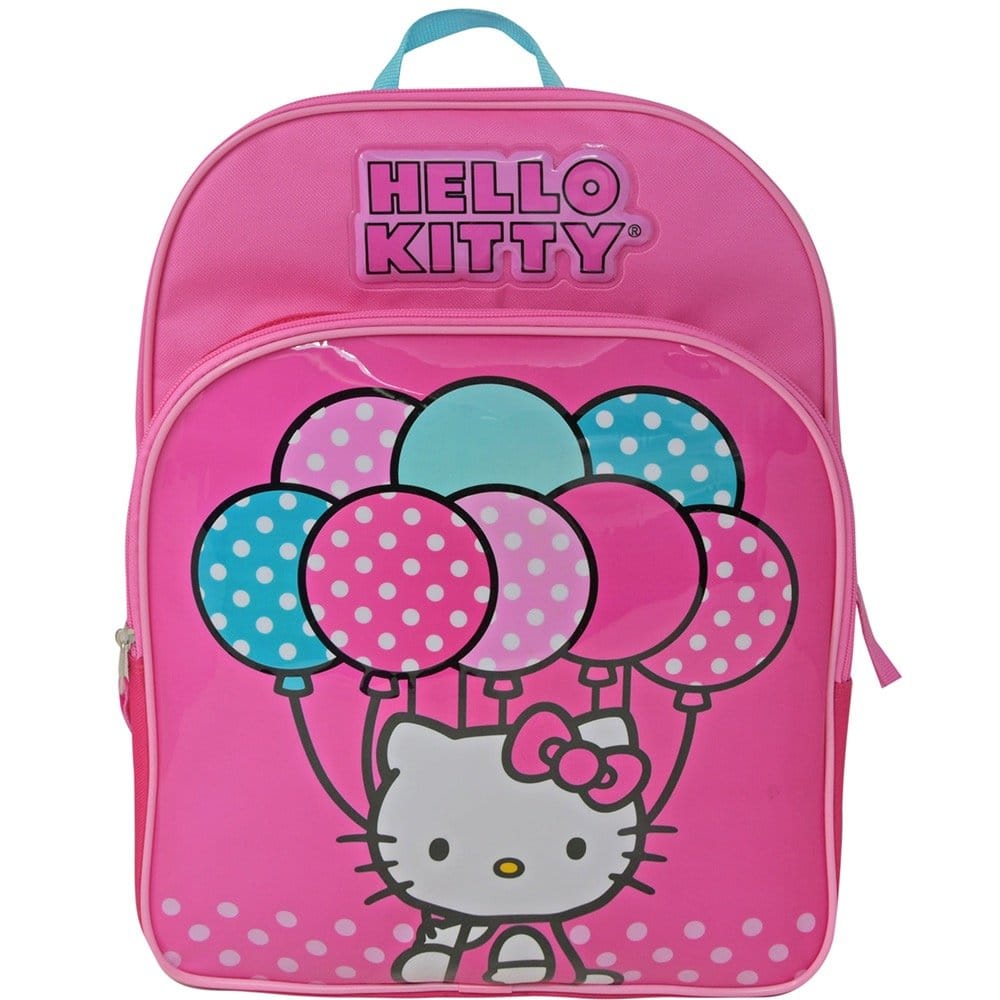 Sanrio Hello Kitty with Balloons 16" Pink School Backpack with Front Pocket - Multicolored