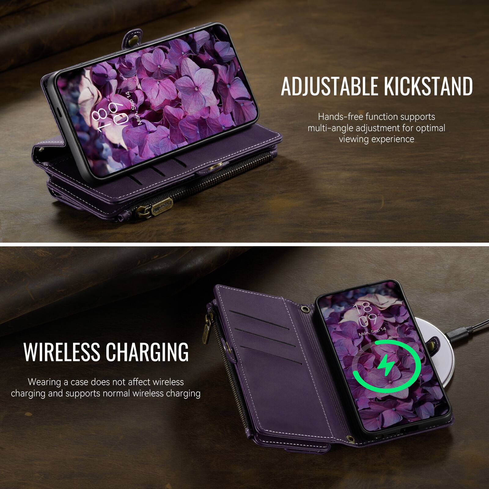 DE Sep14 Ser 18 09 Mon

ADJUSTABLE KICKSTAND
Hands-free function supports multi-angle adjustment for optimal viewing experience

WIRELESS CHARGING
Wearing a case does not affect wireless charging and supports normal wireless charging