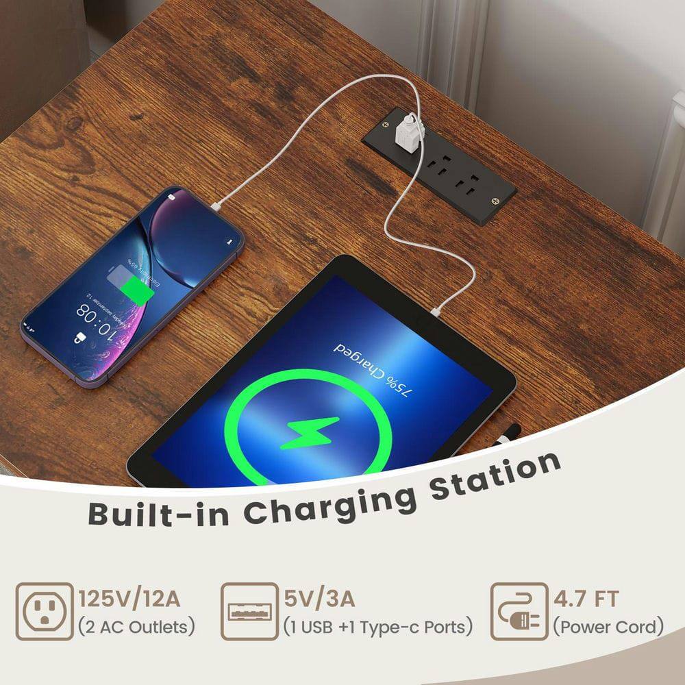 Built-in Charging Station

- 125V/12A (2 AC Outlets)
- 5V/3A (1 USB + 1 Type-C Ports)
- 4.7 FT (Power Cord)