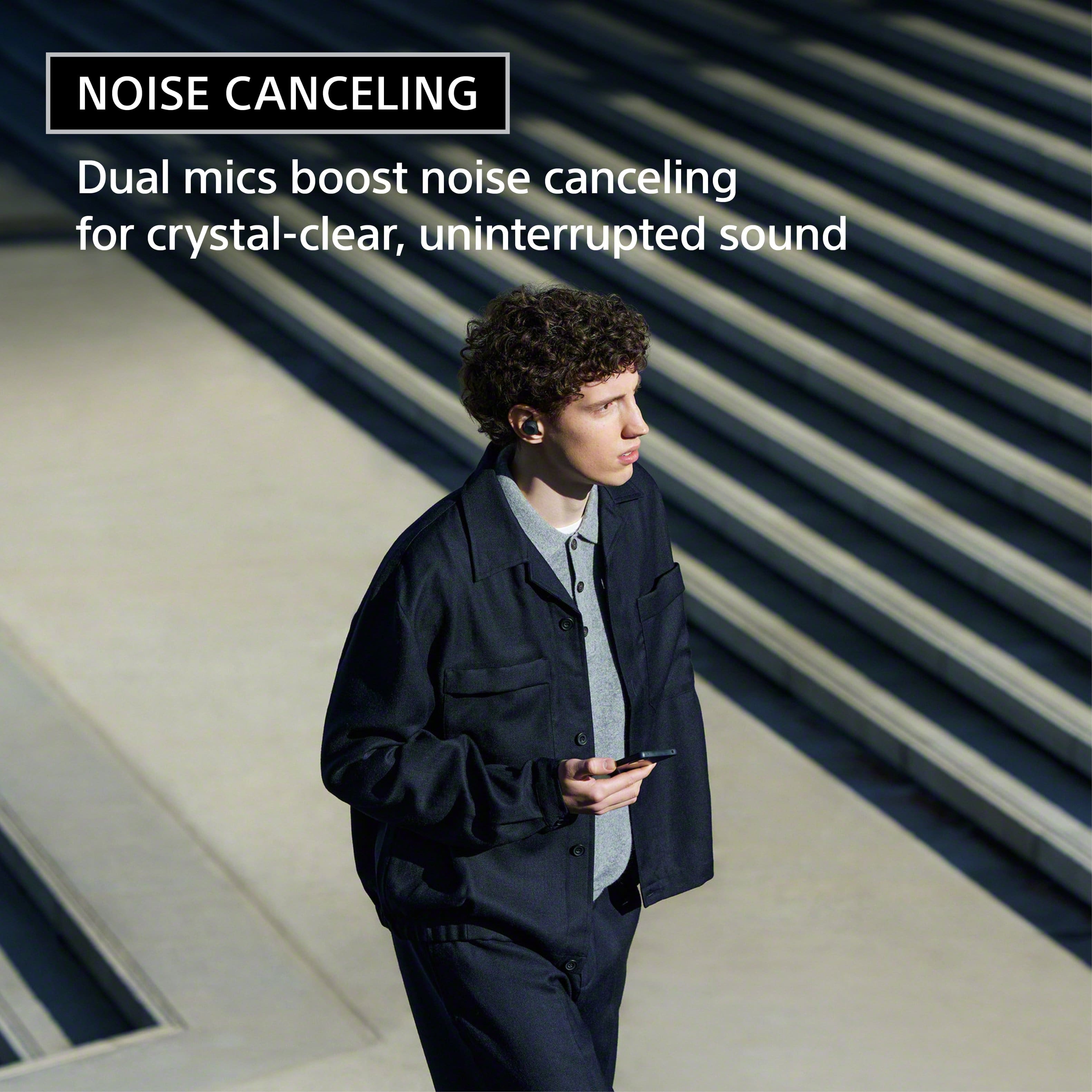 NOISE CANCELING Dual mics boost noise canceling for crystal-clear, uninterrupted sound.