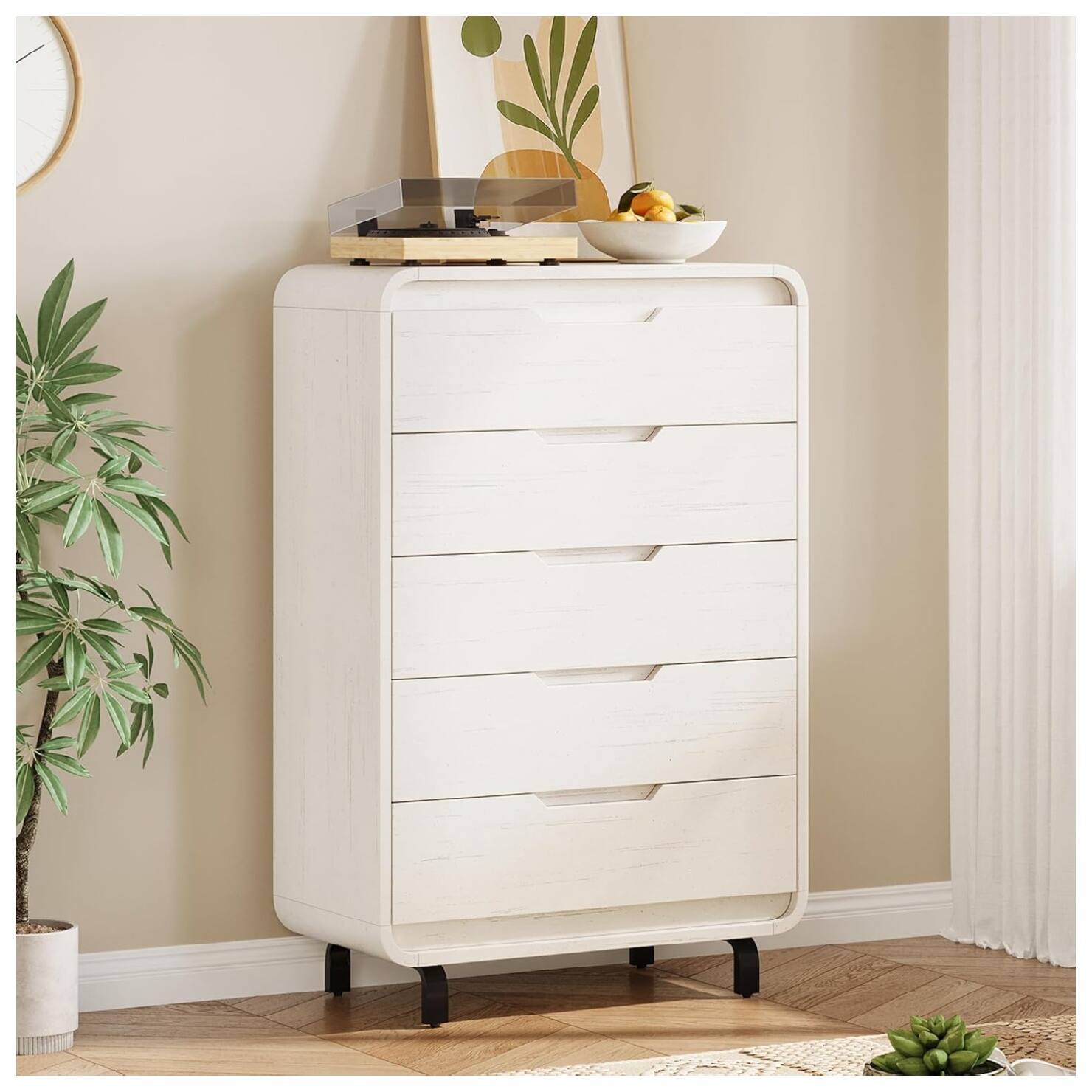 GARVEE - Dresser for Bedroom with 5 Drawers for Bedroom, Nursery, Living Room, Hallway - White price history on PriceWatchPro