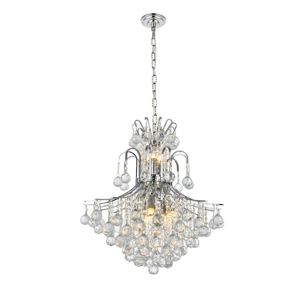 Angle. Elegant Lighting - Toureg 11 light Chrome Chandelier Clear Royal Cut Crystal - Chrome.