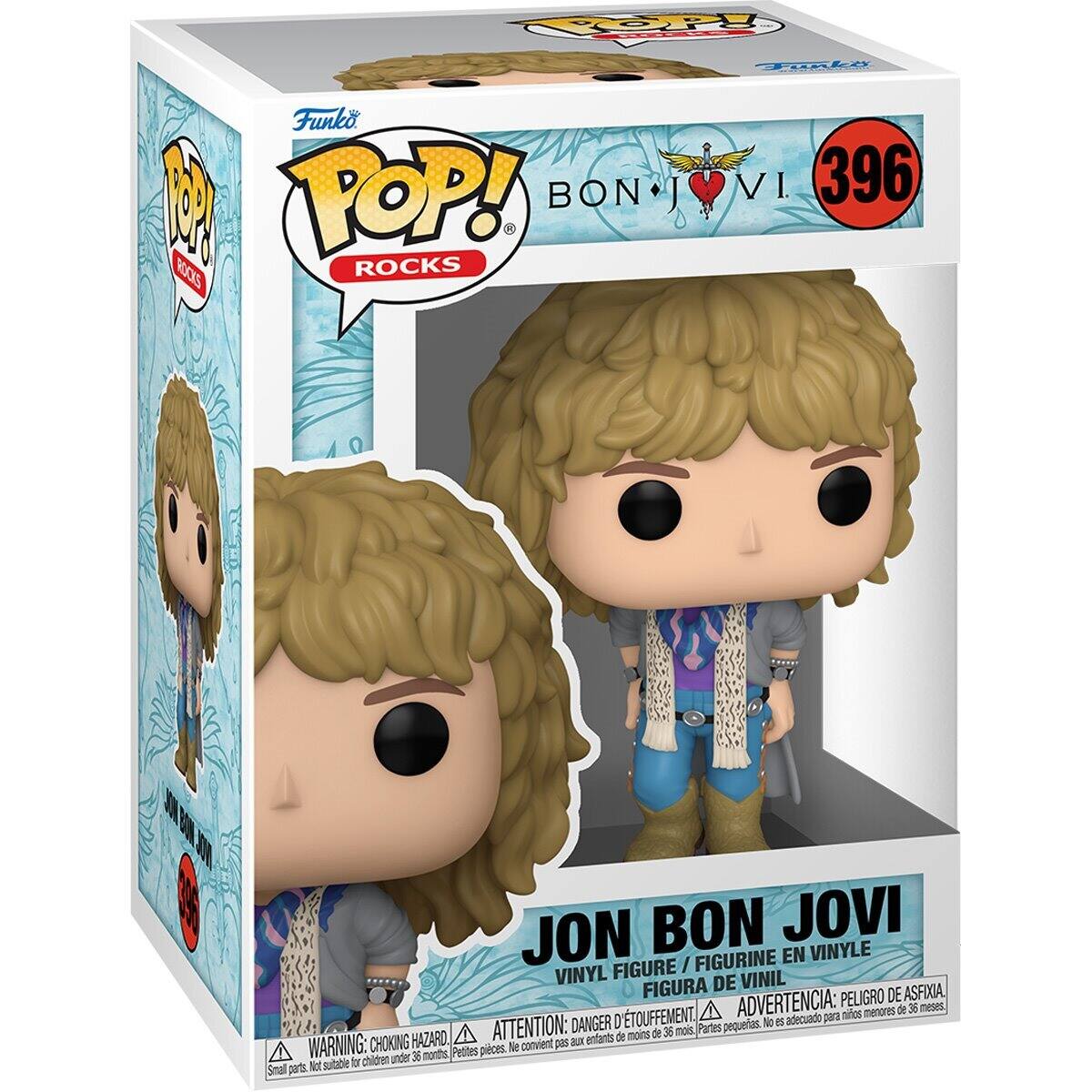 Funko Pop! Rocks 396 Jon Bon Jovi Vinyl Figure / Figurine En Vinyle Figura / Vinil Figurita Peligro de Asfixia D'Touffement. Advertencia: peligro de asfixia. Warning: choking hazard. Danger: choking hazard. Parts small. Not suitable for children under 36 months.