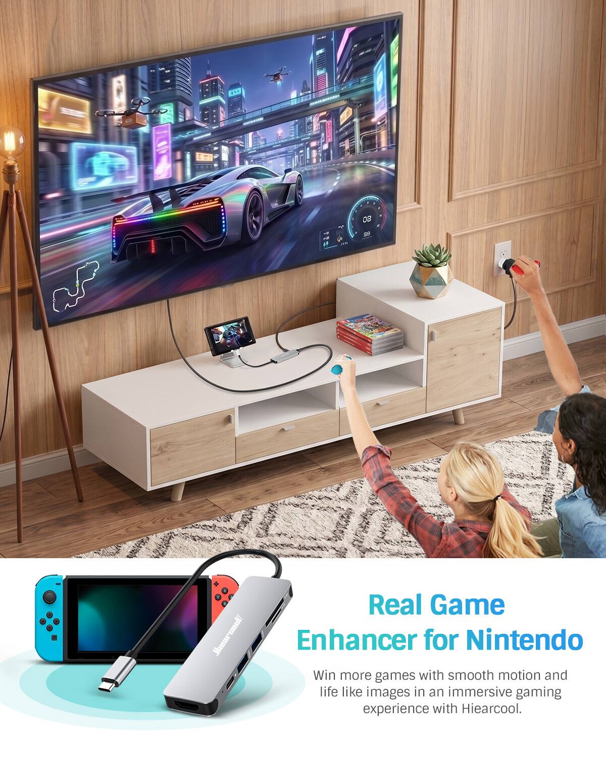 it  
80 &  
HIGULCOOOL  
Real Game Enhancer for Nintendo  
Win more games with smooth motion and life like images in an immersive gaming experience with Hiearcool.