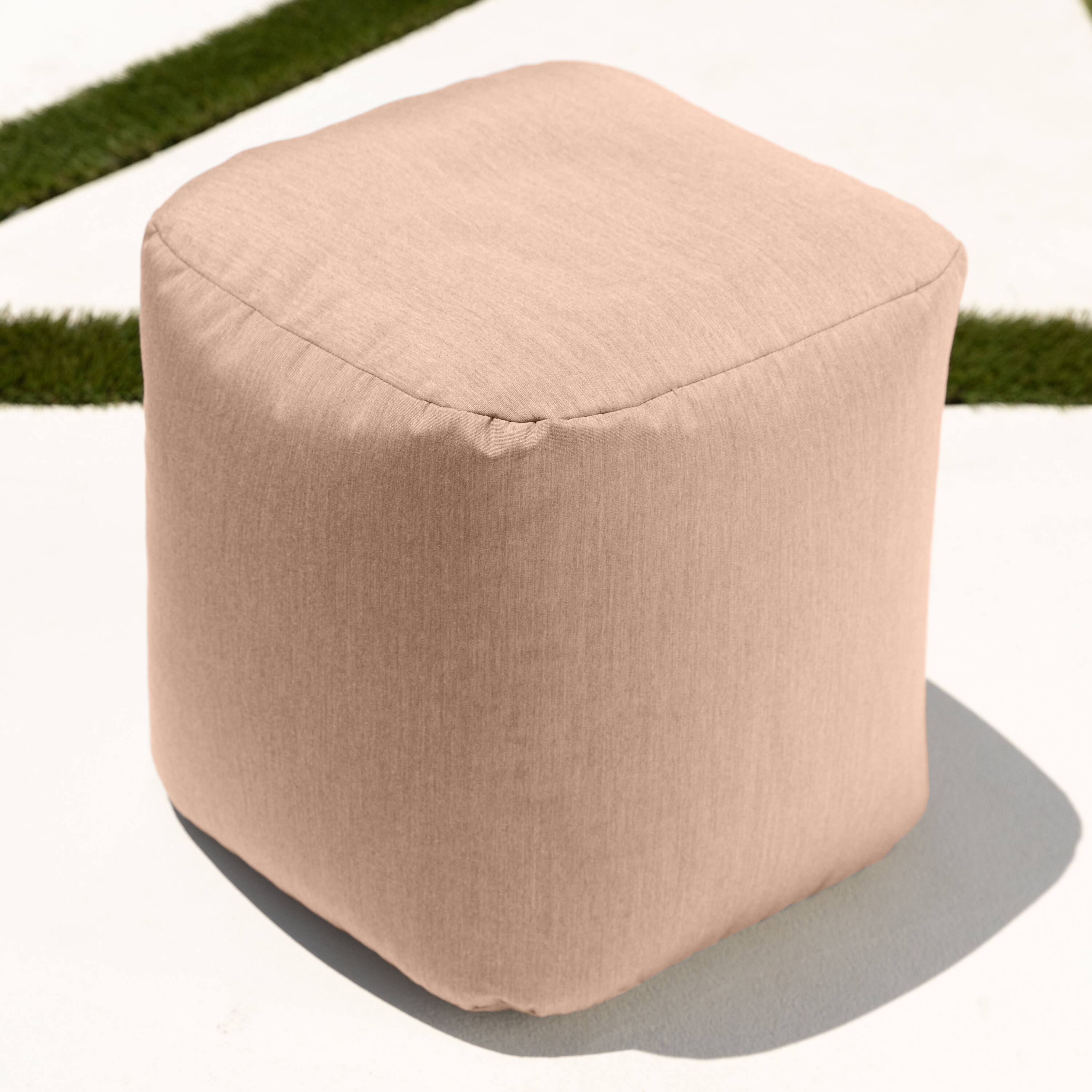 Back. Jaxx - Jaxx Luckie Outdoor Patio Bean Bag Ottoman, Petal - Petal.