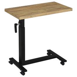 Manhattan Lane - Park C-Shape Mobile Overbed Table, Steel Base, 28-40 Inch - Mango Brown, Black