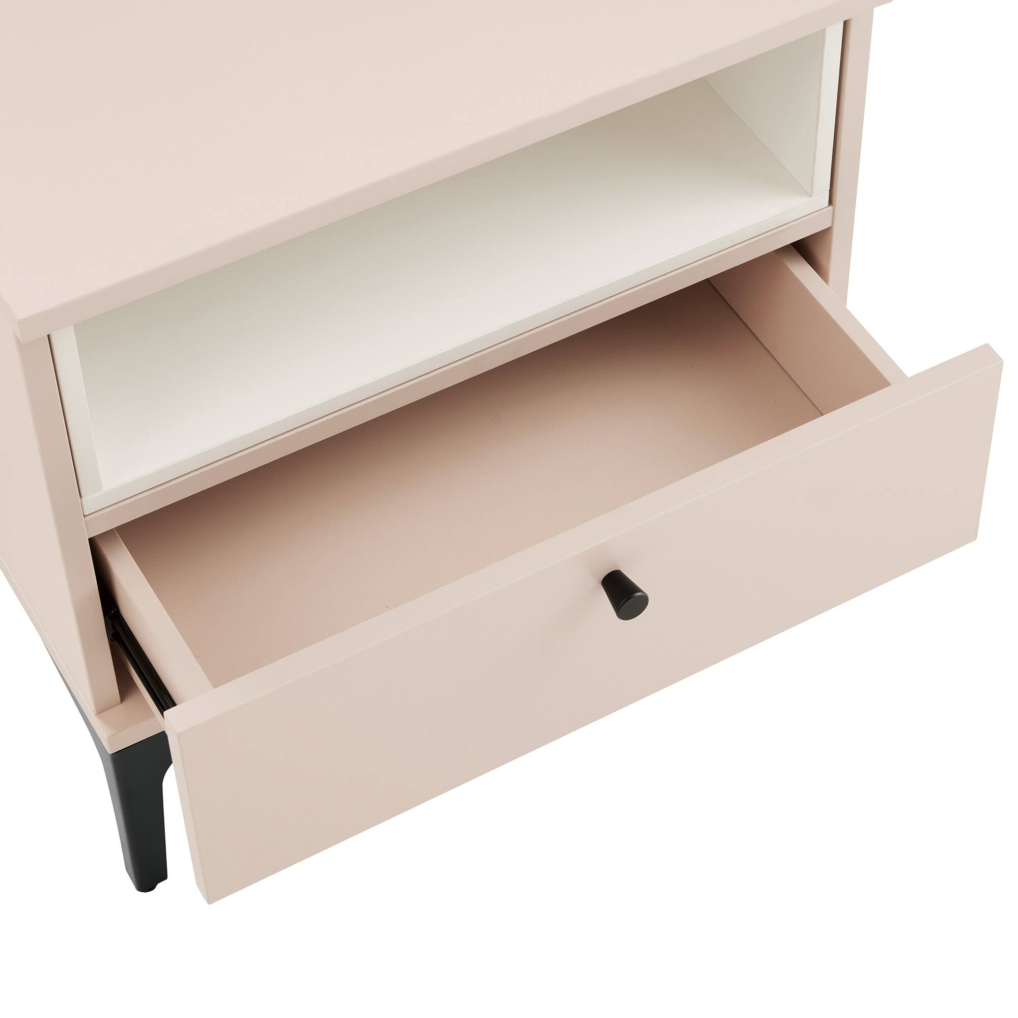 Alt View 1. Manhattan Comfort - Amara Modern 20" Nightstand - Set of 2 - Pale Rose and White.