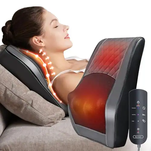 The Best Inks - Neck and Shoulder with Heat Shiatsu Massage Pillow 3D Deep Tissue Kneading for Foot Body at Home Office Car Gift Mom&Dad - Dark Gray