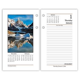 AT-A-GLANCE - 2026 Photographic 6" x 3.5" Desk Calendar Refill Pages - Multicolor