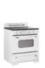Angle. Unique Appliances - Classic Retro 3.9 Cu. Ft. Freestanding Electic Convection Range with Glass Top and Storage Drawer - Marshmallow White.