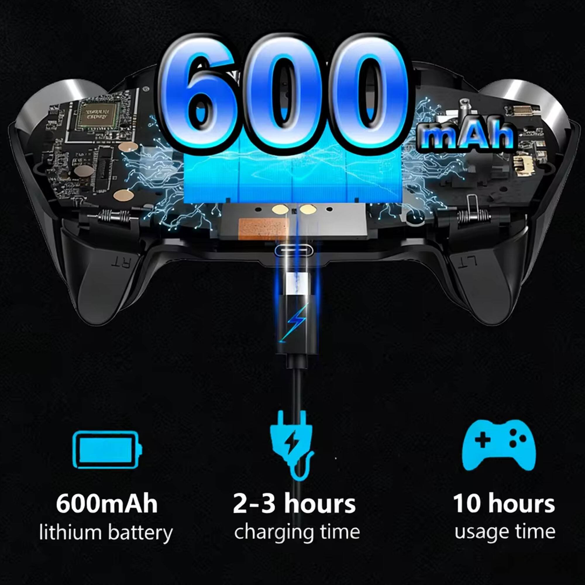 TRE FULMD 600 mAh RT + 600mAh lithium battery  
2-3 hours charging time  
10 hours usage time