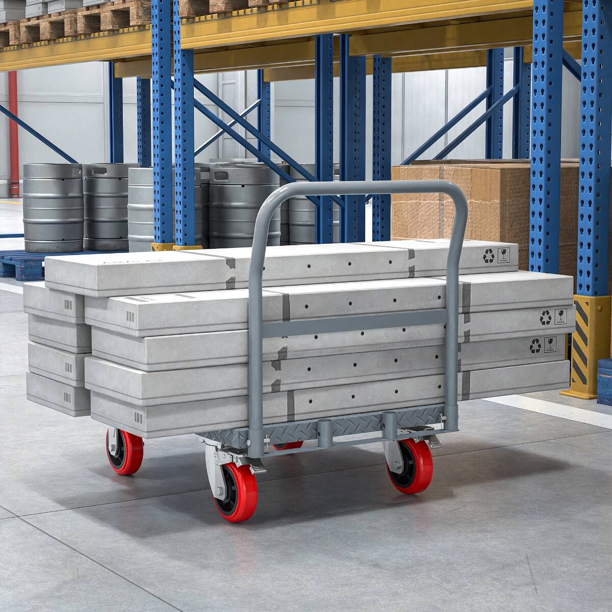 Ropilly Heavy Duty Drywall Cart, 2000 lb Capacity Platform Truck, Steel ...