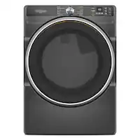 Whirlpool - 7.4 Cu. Ft. Smart Gas Dryer with Steam and Wrinkle Shield Option - Volcano Black - Front_Zoom