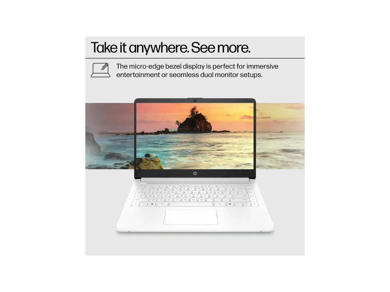 Take it anywhere. See more. The micro-edge bezel display is perfect for immersive entertainment or seamless dual monitor setups.