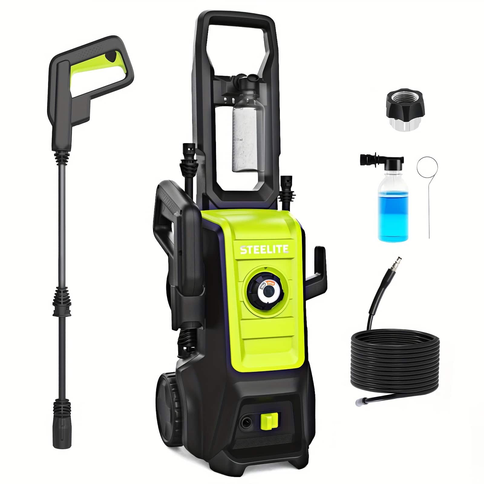 Steelite - 5000 PSI Electric High Pressure Washer 2.5 GPM Portable Power Washer - Green