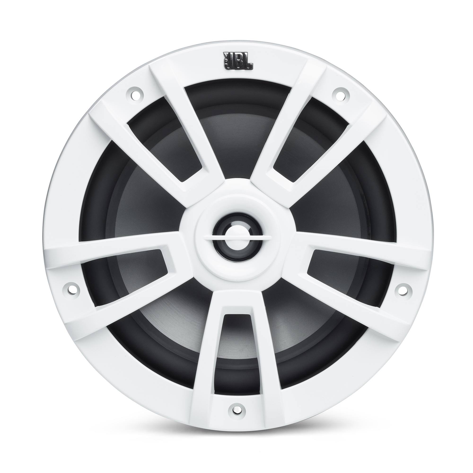 Alt View 1. JBL - JBL MARINESTAGE8 8" (200mm) two-way marine audio multi-element speaker     125W – white - Black.
