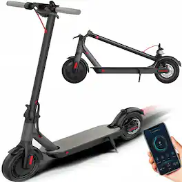 Loheer - Adult Electric Scooter Folding Motorized Commuter Scooter - Black