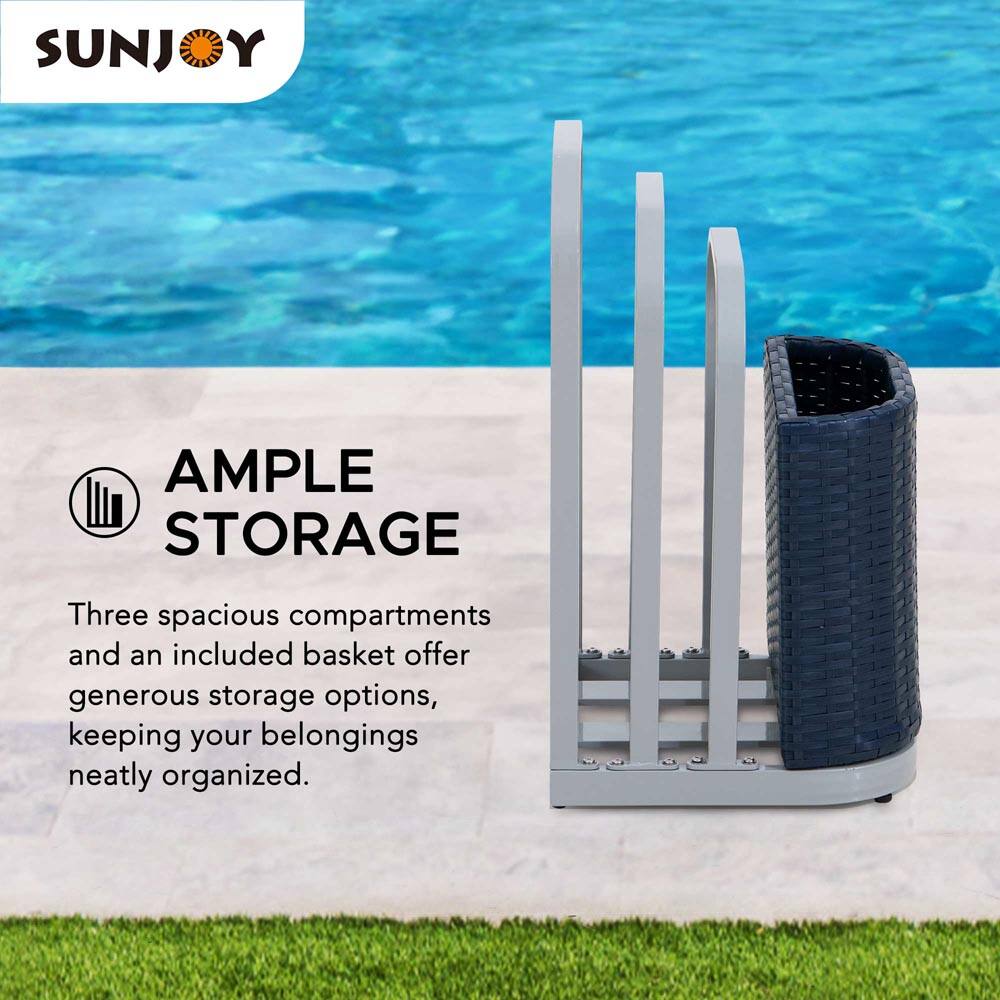 SUNJOY

AMPLE STORAGE

Three spacious compartments and an included basket offer generous storage options, keeping your belongings neatly organized.
