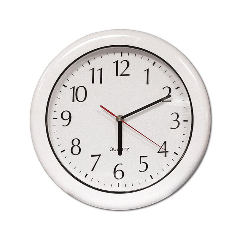 Swim Central - 12" Large Print Outdoor Clock - White